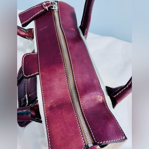 Chloe Brown/Off-White Canvas and Leather Edith Shopper Tote - Picture 6 of 9